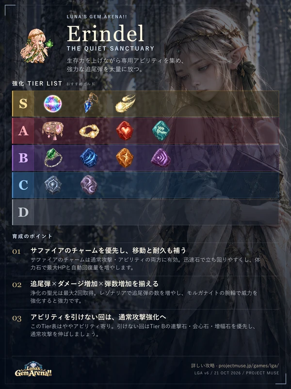Erindel — LGA v6 強化Tier表・おすすめビルド(日本語)